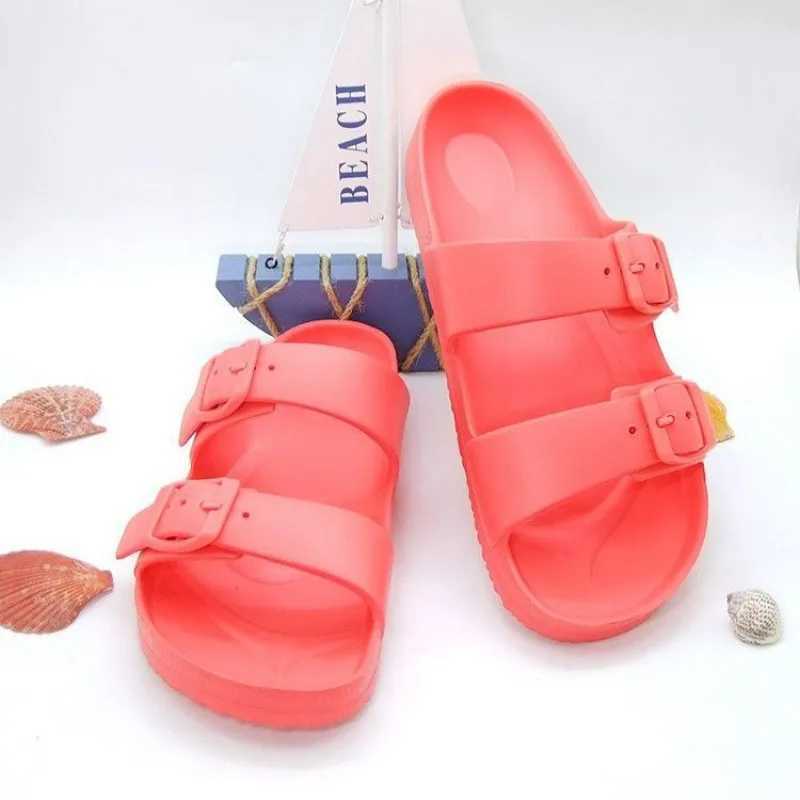 Summer EVA unisex outdoor slider high-quality non slip sandals soft fashionable green trend simple beach jelly shoes slider plus46 Z250401