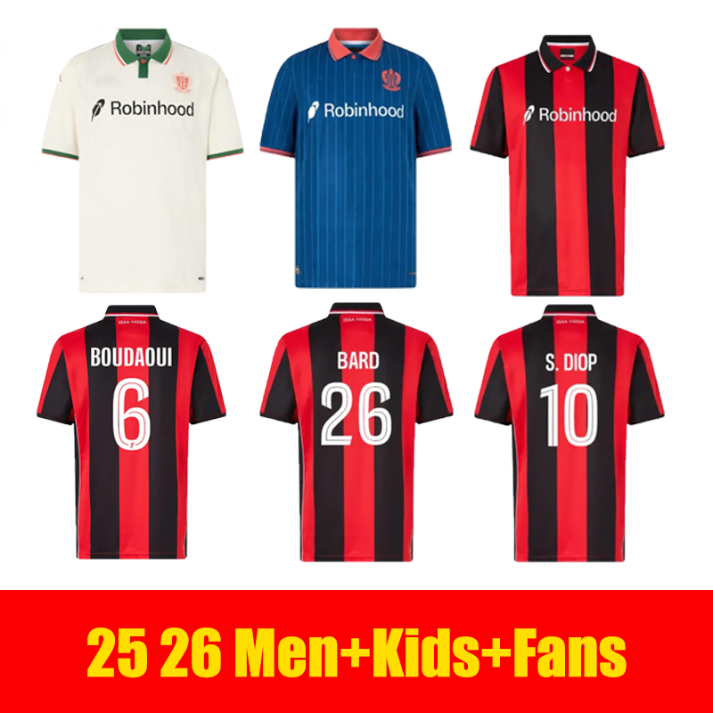 25 26 Maillot OGC Nice FC soccer jerseys AND T. MOFFI MOUKOKO NDOMBELE S. DIOP CHO 2025 2026 OGCNice football shirts ROSARIO DANTE BOGA BOUDAOUI maillot de foot666888