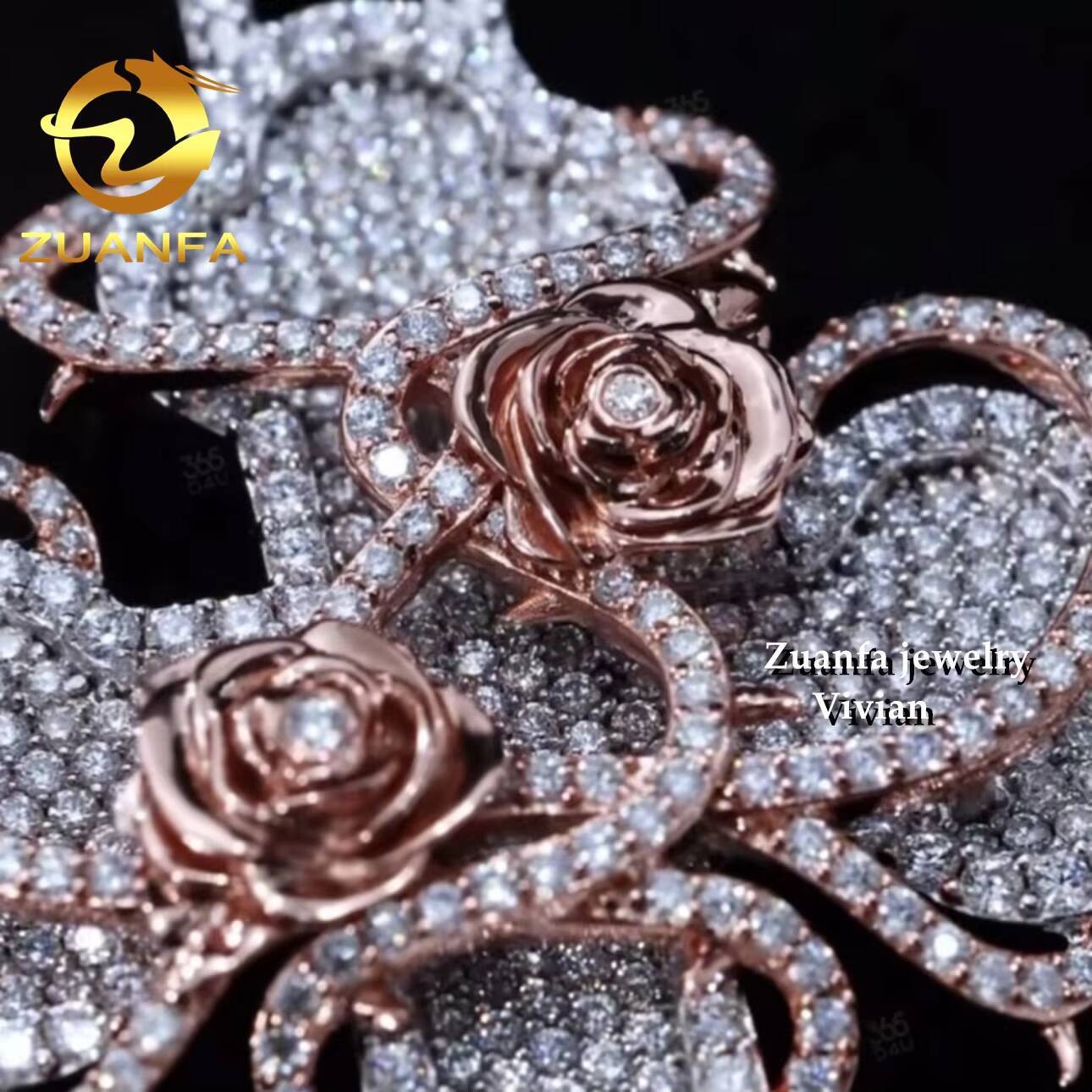 Custom Luxury VVS Moissanite Diamond Pendant 925 Silver Fine Jewelry Fashion Hip Hop Style