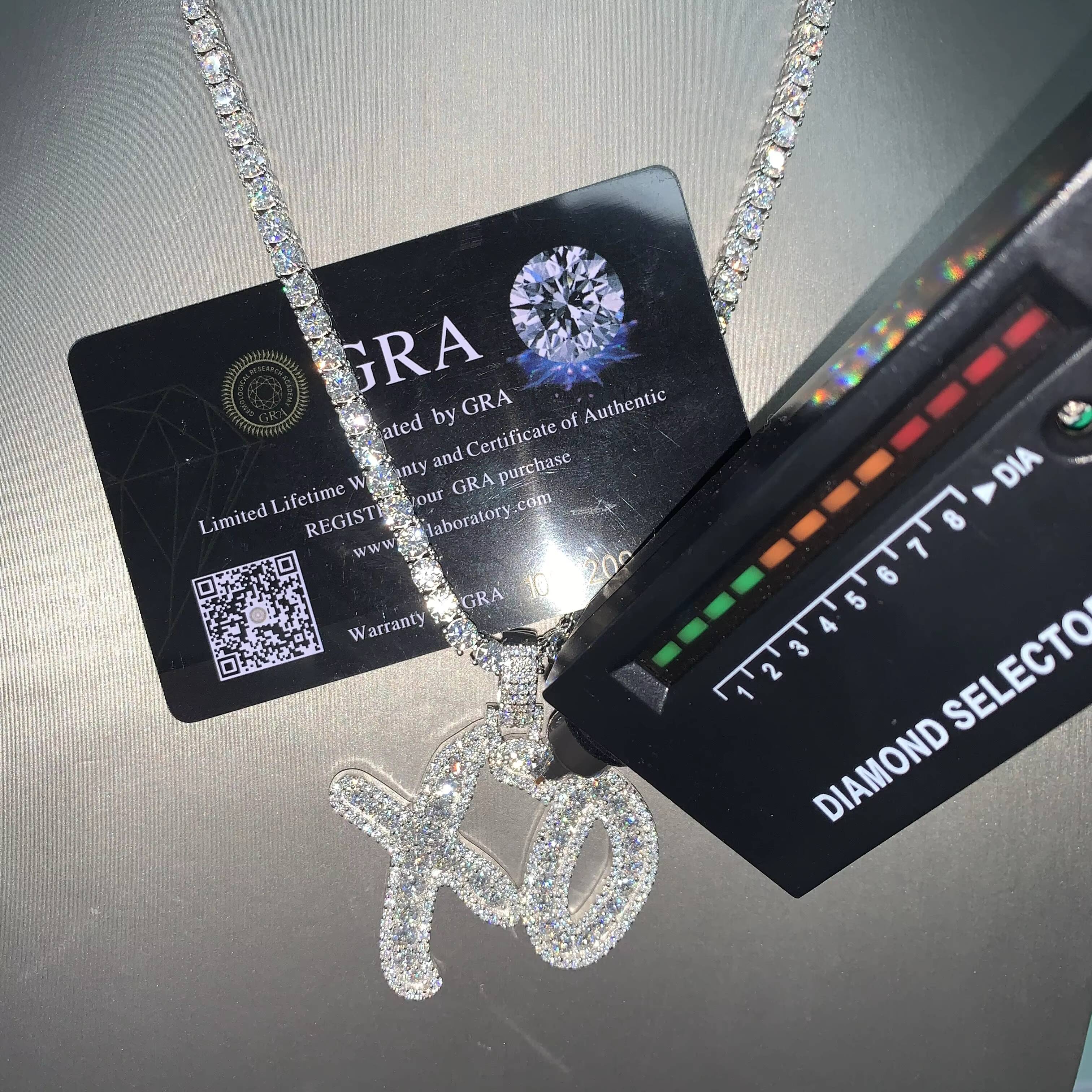 Valentines Day Gift XO Moissanite Pendants Iced Out Jewelry Diamonds Custom Moissanite Pendant Religious Jewelry