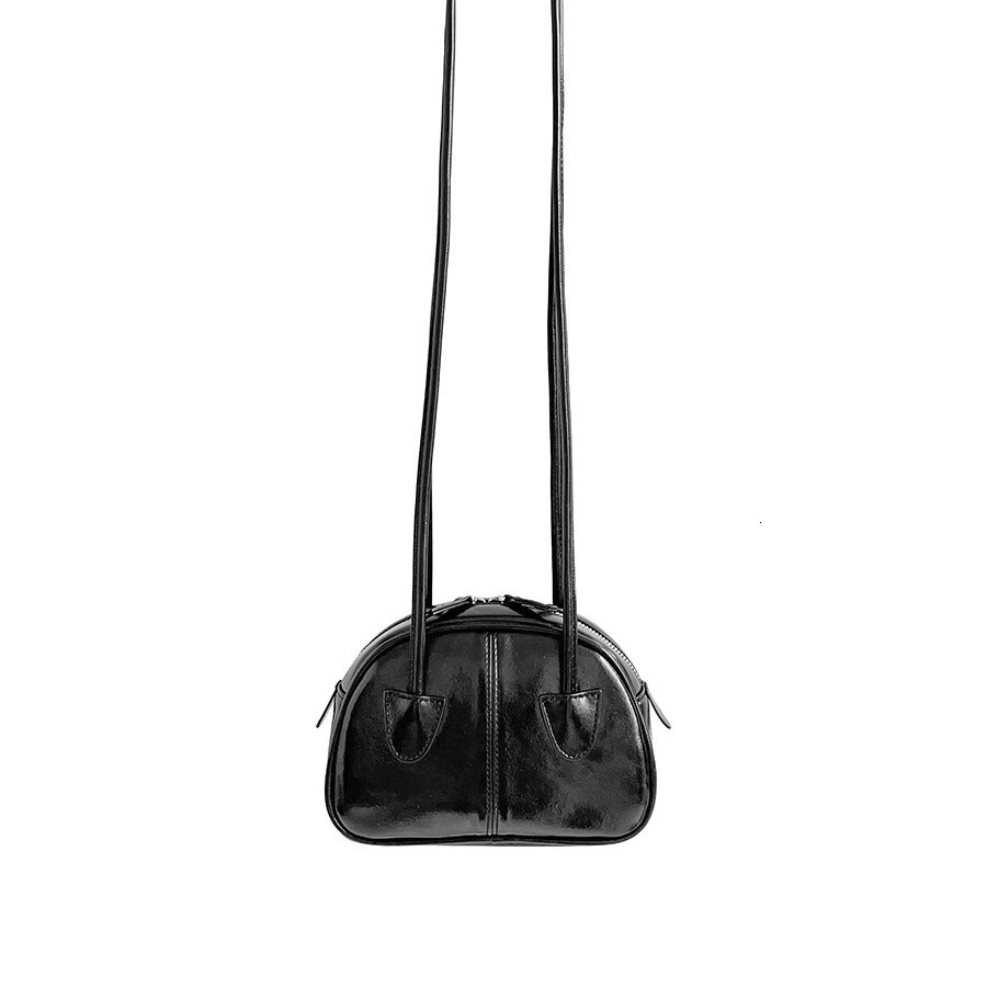 Korean Saddle Bag Women's Stylish PU Leather Mini Design Bag Double Zipper Crossbody Shoulder Bag