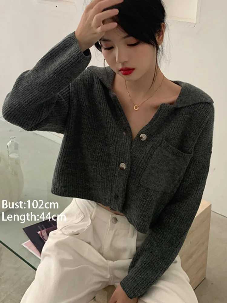 New Fashion Short Cardigan Womens Sweater Autumn Winter Long Sleeve Single Breasted Sweater Coat Office Lady Casual Winter TopsT251101
