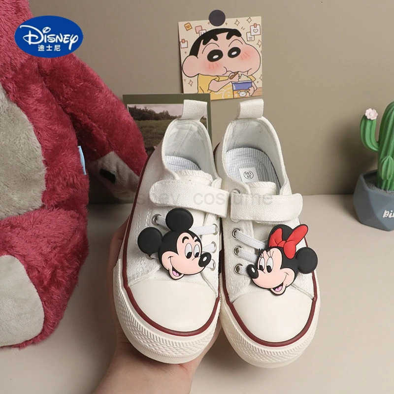 Disney Mickey Minnie Girls Canvas Shoes Soft Sole Sneakers for School Fall Casual Comfortable Wear H251101