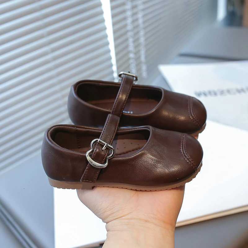 2025 New Girls Dress Shoes Simple Soft Toddler Little Kid Solid Strap Ballet Mary Jane Ballerina Flats Toddler Girl Leather ShoeT251101