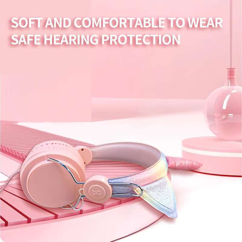 Wholesale Cute Unicorn Headphone Headphones Girls Noise Cancelg Gaming Headset Bulk OEM Custom Kid With Mic for Child