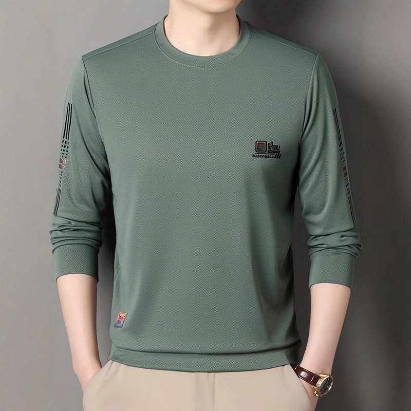 Live Hot-selling Long-sleeve Crew Neck Designer T-shirt Sweatshirt High-end Feel Men's Autumn New Korean Style Trendy Versatile Base Shirt T-shir