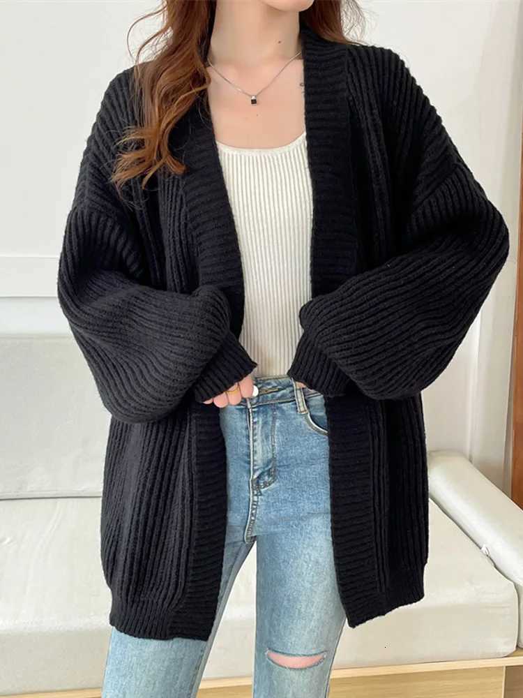 New Fashion Knitted Cardigan Sweater Women Autumn Winter Long Sleeve Casual Loose Sweater Coat Winter Knit ClothesT251101