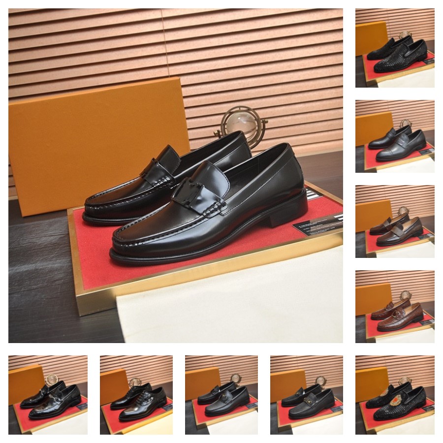 69style 2025 chaussure mens shoes luxurious designer men dress shoes Brogue Style Paty Leather Wedding Shoes Men Flats Leather Oxfords Formal Shoes SIZE 38-46