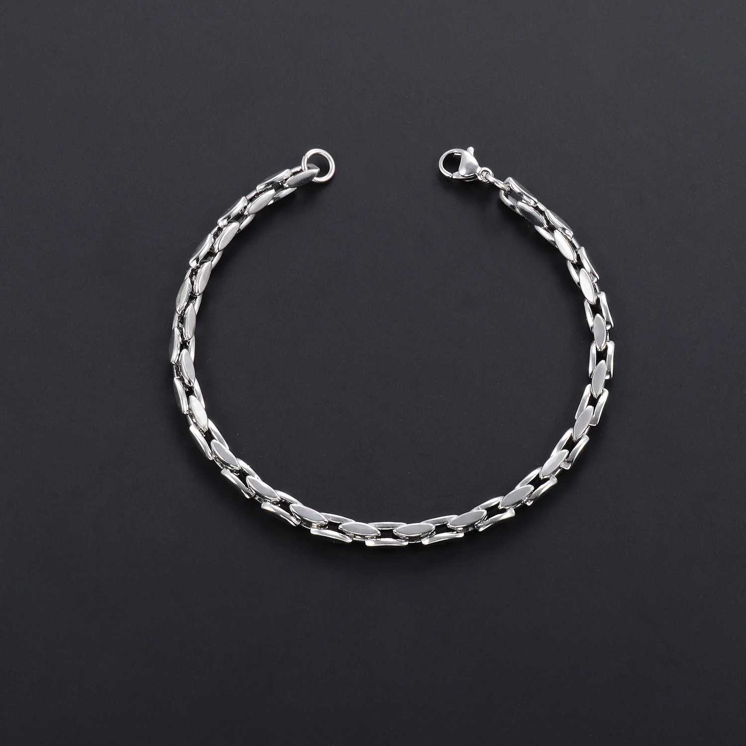4.2MM Classic Stainless Steel Couple Chain Bracelet Handmade Link Punk Heavy duty Bracelet No Fading Hip Fashion Jewelry Y250329