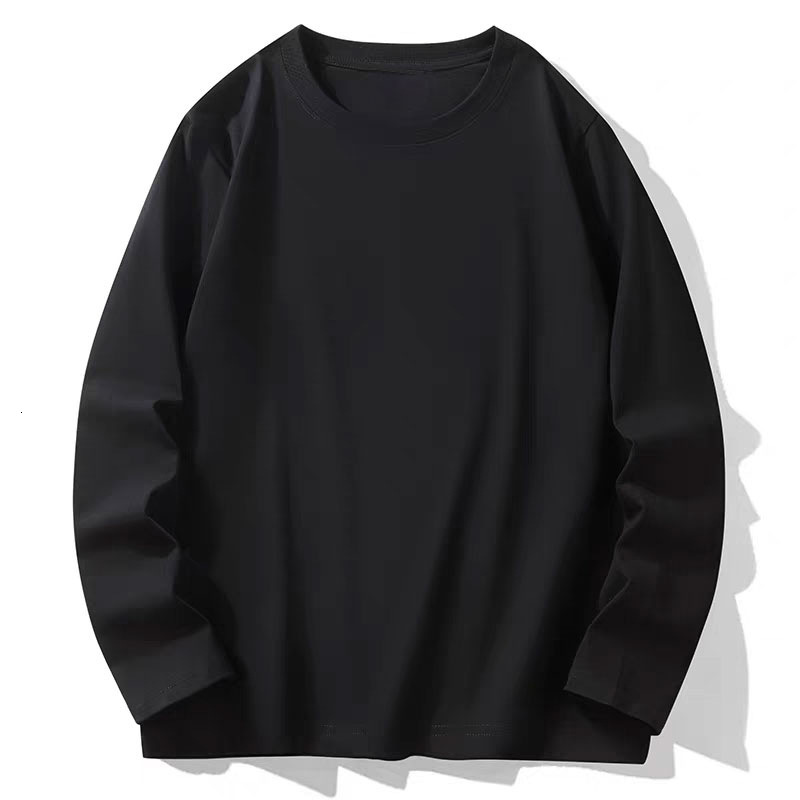 2025 Spring And Autumn Long Sleeve T-shirt For Men Solona Fabric Printed Loose Thin Base Designer T-shirt Layer T-shirt Trendy Undershirt