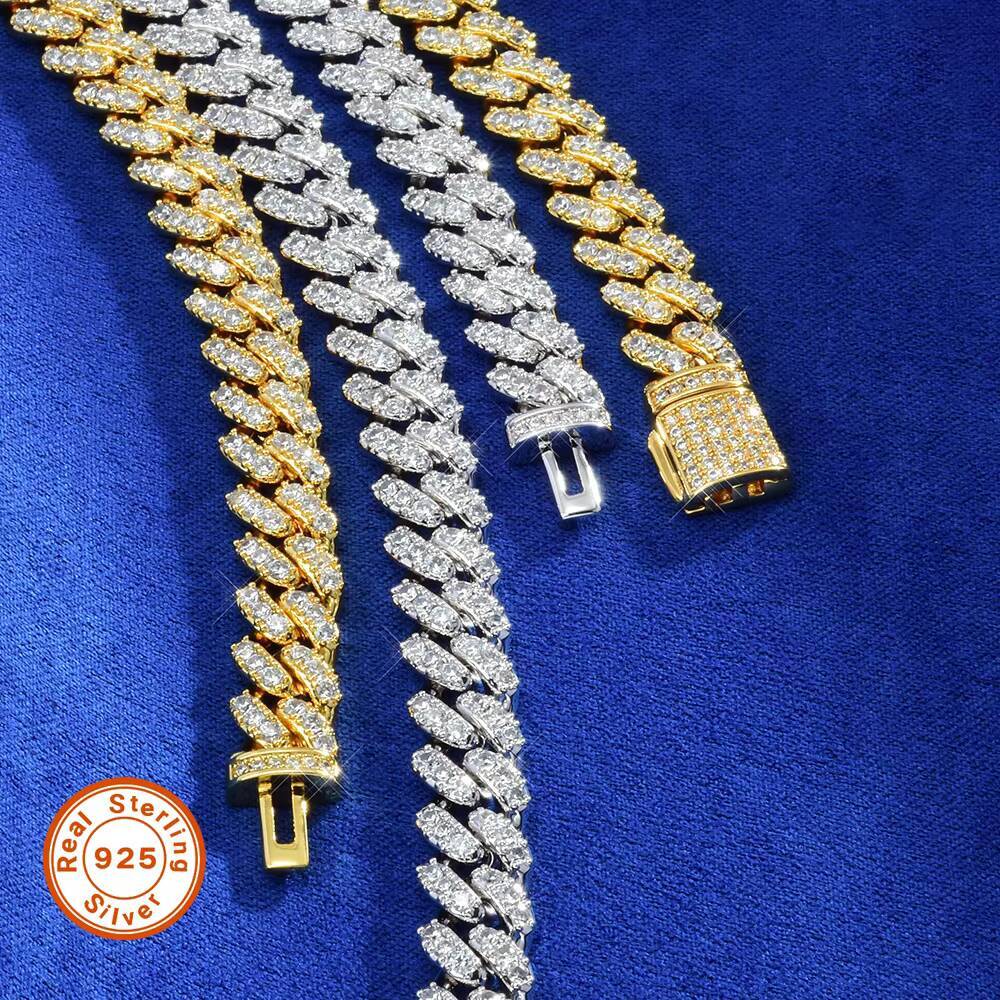 Advanced 925 Silver Moissanite Cuban Chain Necklace From Mozambique 8mm Cuban Chain