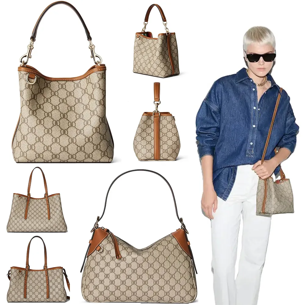 Designer Shoulder Tote High Quality Women's Handbag Bucket Bag Fashion Underarm New Beige 2025 Leather Crossbody Shopping Bags