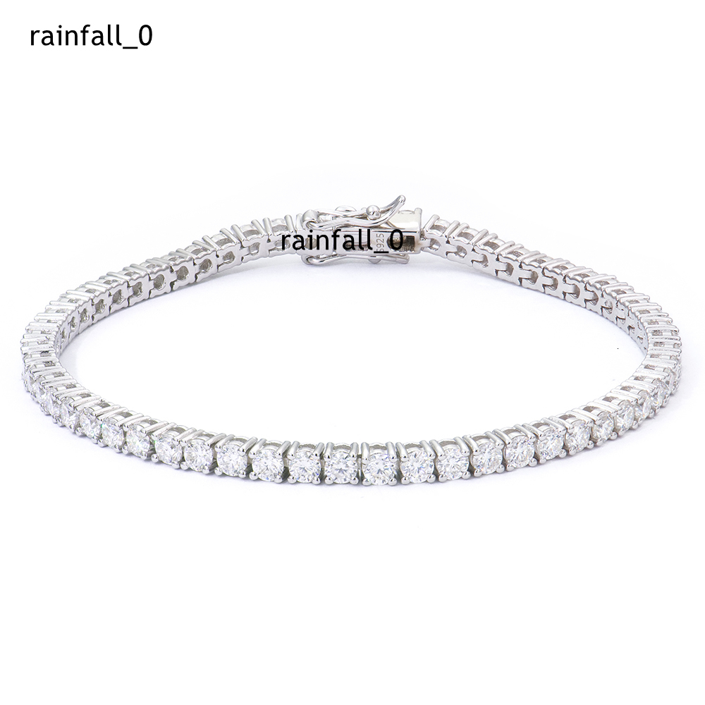 Xingyue 3mm 925 Sterling Silver Grade Gra VVS White Mossanite Moissanite Diamond Tennis Chain Bracelet for Gift