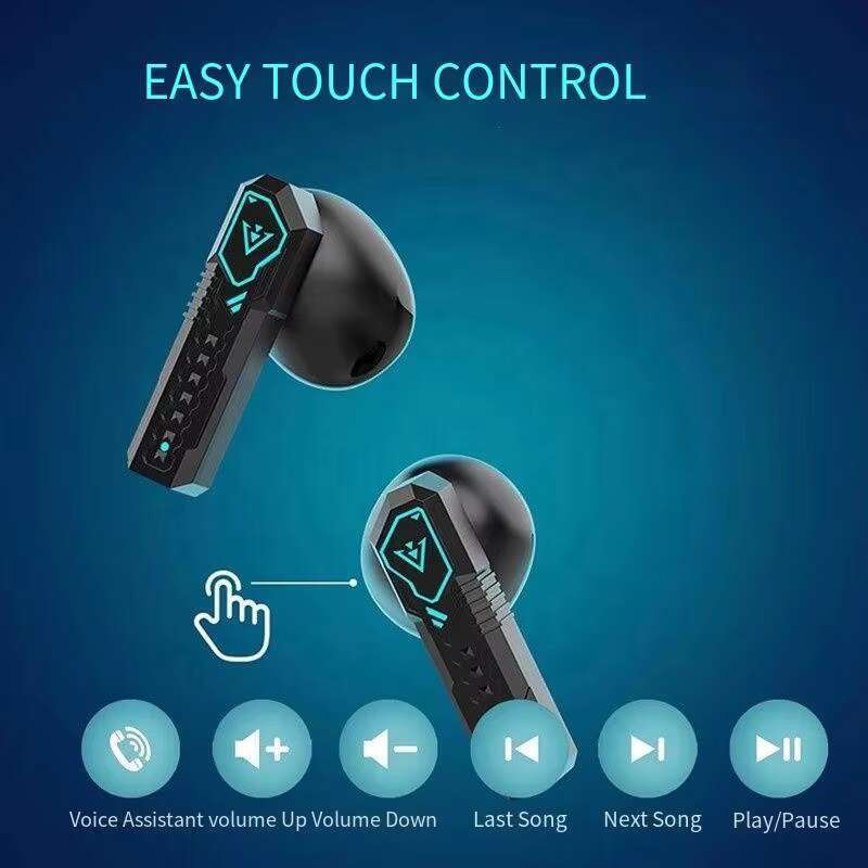X37 Sci-Fi Gaming In-Ear Headphone TWS Earbud with Zero Latency Built-in Phone Microphone Dual Mode for Game & Music Cool Design