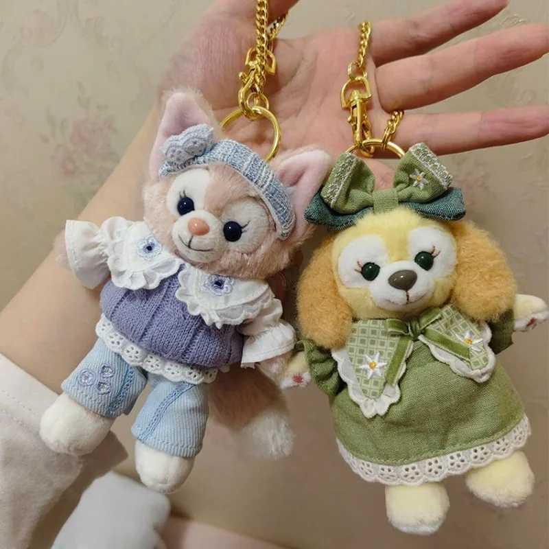 Disney Hot Kawaii Disney Shelliemay Linabell Stellalou Doll Pendant Messenger Bag Small Pendant Keychain Heart shaped Girl Gift Y250401