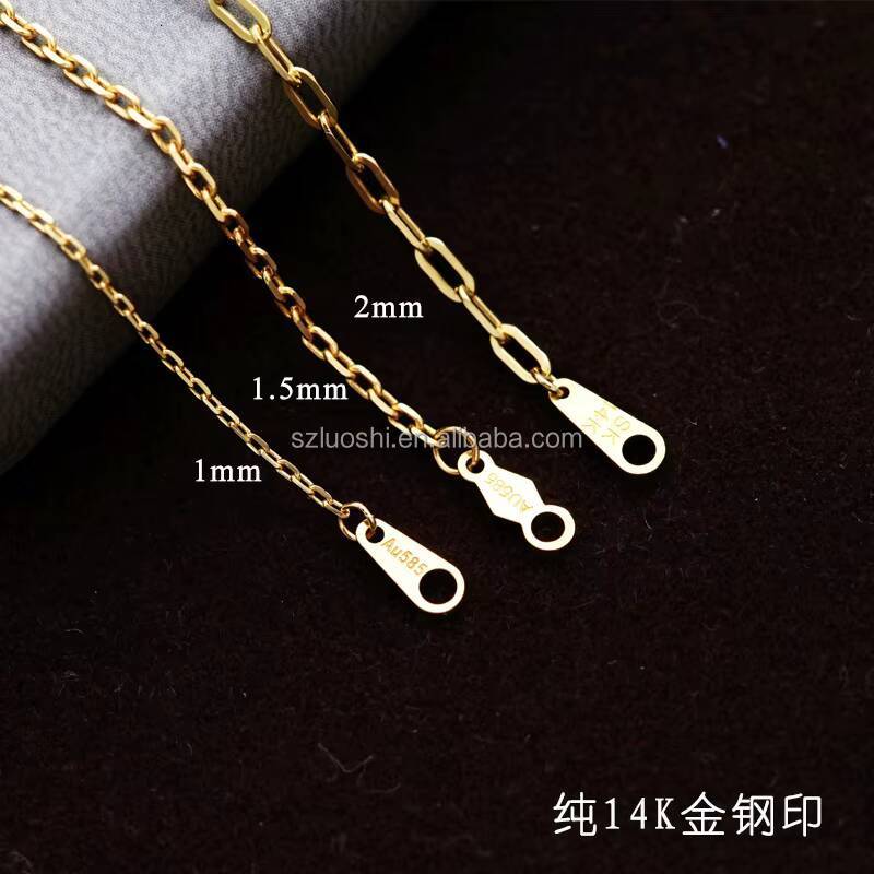 2025 Wholesale Solid Gold Jewelry 9K10K14K18K Real Gold 08115mm 42cm 16inch Thick Solid Gold Choker Chain Necklace
