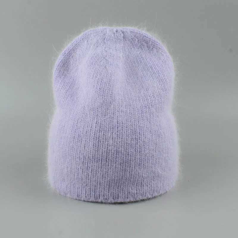 Autumn Winter Hat For Women 70 Rabbit Fur Winter Cap Fashion Warm Knitted Beanie Hats Women Solid Adult Cover Head CapsXJ251101