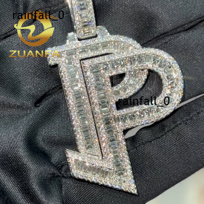 Hip Hop Jewelry Iced Out Pendant 925 Silver Moissanite Diamond Hip Hop Letter Pendant Overlap Design Pass Diamond Tester
