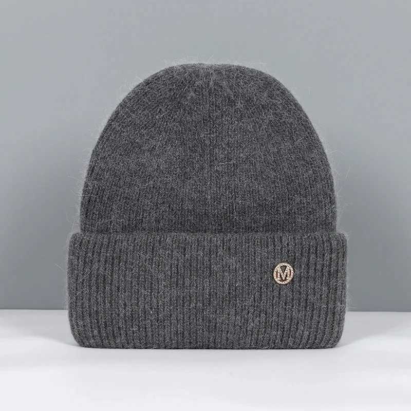 Winter Hats For Women Rabbit Fur Beanie Hat Woman Knitted Skullies Beanies Solid Wool Soft Autumn Winter Cashmere Caps BonnetXJ251101