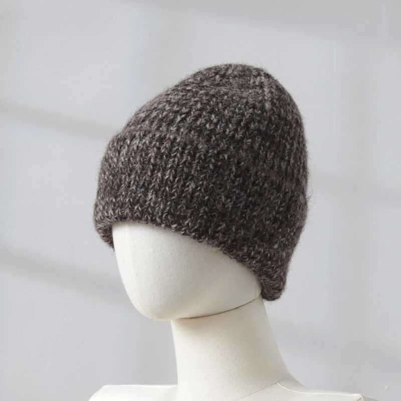 2025 Wool Warm Winter Hat for Woman Big Head Soft Beanies Female Thick Knitted Cashmere Hat Unisex Skiing Ski Outdoor CapXJ251101