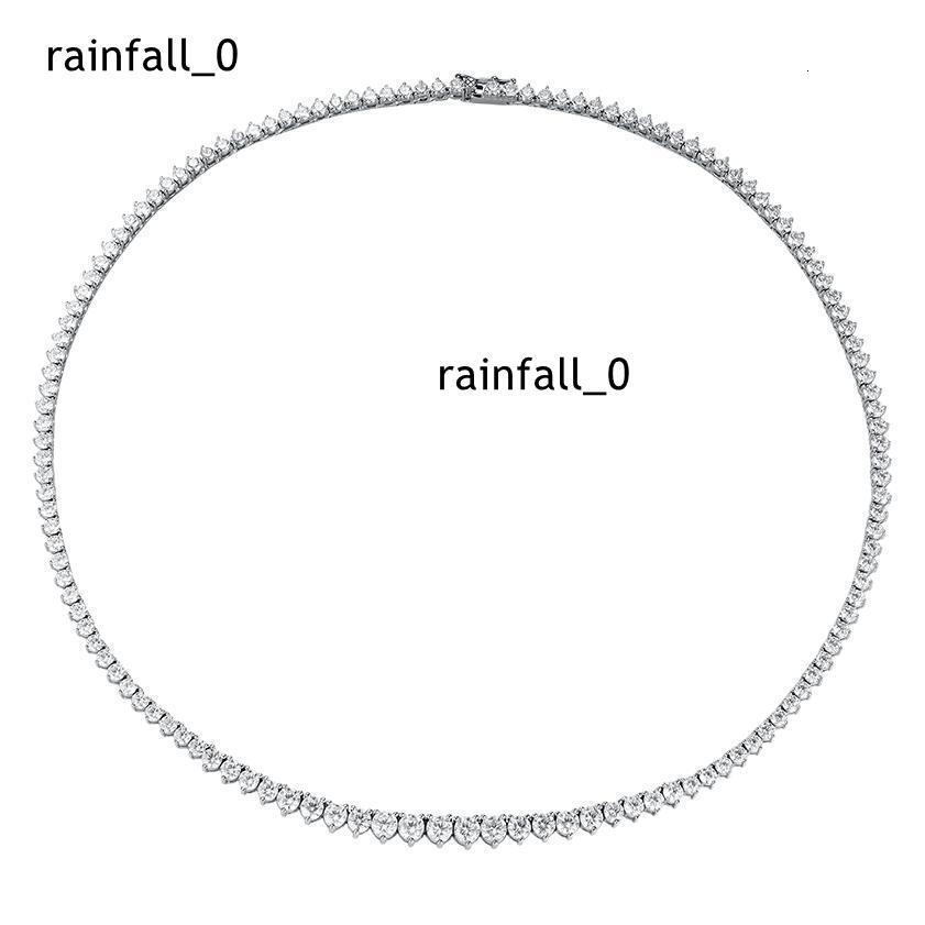 Wholesale Moissanite jewelry necklace tennis chain 04CT three claw gradient VVS1 GRA Certificate 925 silver jewelry for women