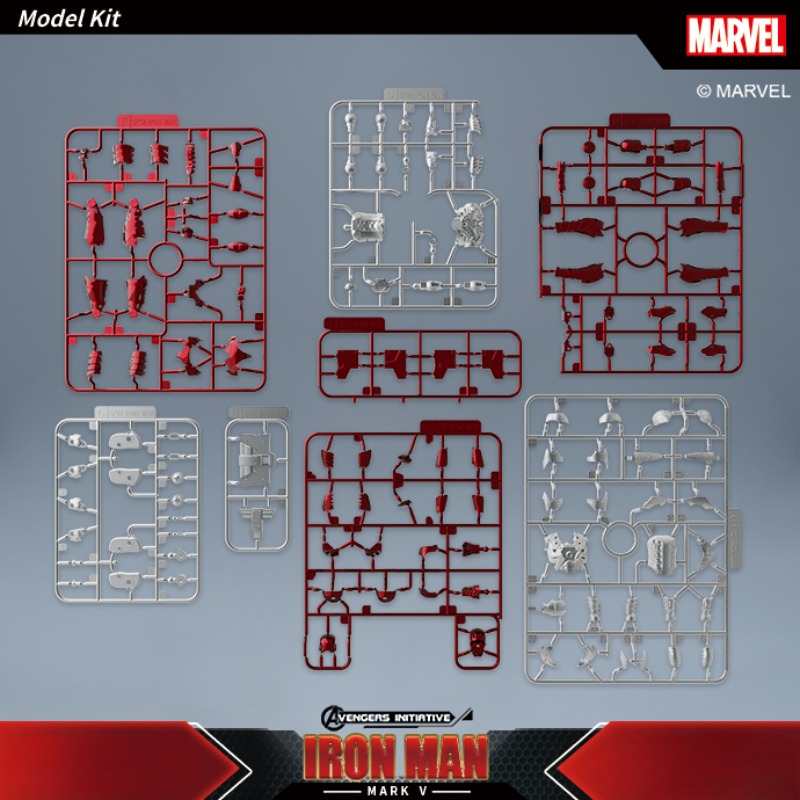 Fondjoy Marvel Avengers Iron Man MK5 1/12 Scale ABS Action Figure, Movable Joints Collectible Model Kit for Boys Adult Collectors, Birthday Gifts