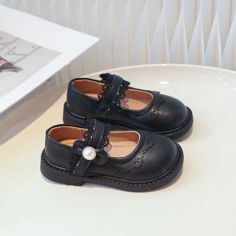 Classic Patent Leather Dress Shoes for Girls Child Chic Bowtie Party Dance Loafers Kids Back to School Oxford Flats Black BeigeT251101