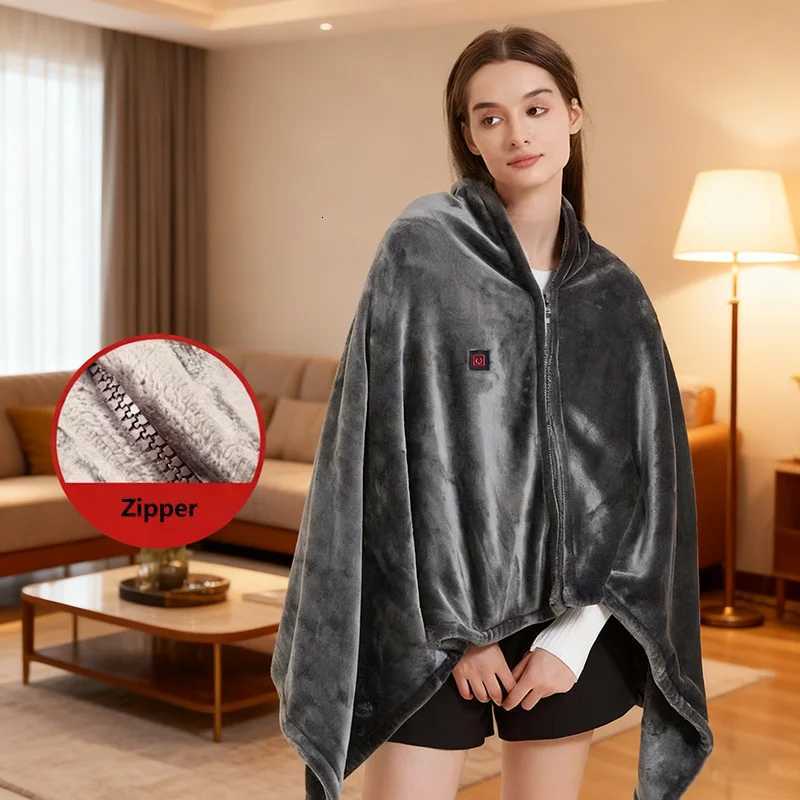 USB Electric Heated Blanket 3Heating Levels Fleece Heated Blanket Portable Body Warmer Blanket Quickly Heated Cape Pad forOffice X251101