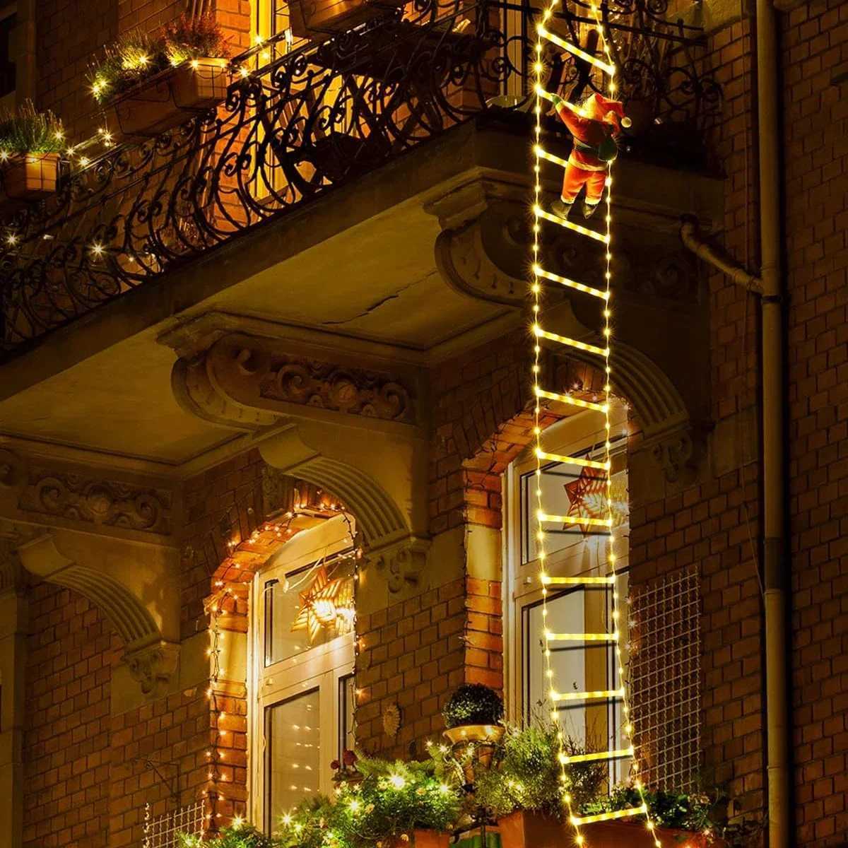 3M Santa Claus Climbing Ladder Warm Light Christmas Decoration Home Outdoor Garden Cristmas Tree Ornement New Year Gift H260903 - view 6