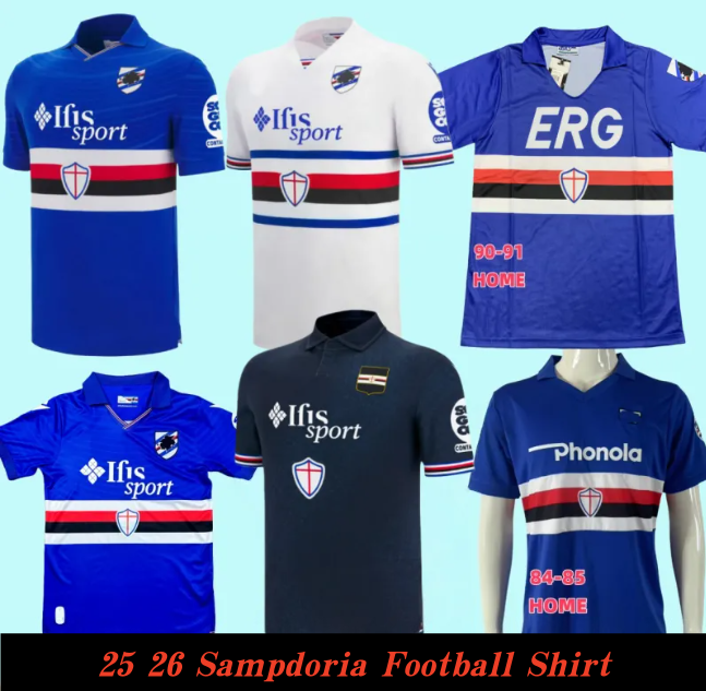 25 26 SAMPDORIA soccer jerseys 2025 2026 Mancini Cerezo jersey Attilio Lombardo classic home away third Men kids kit football shirts