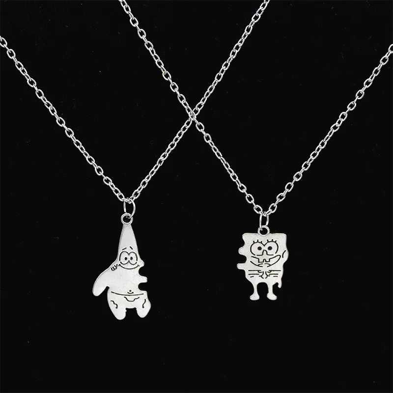 2 Pcs/ Set Fashion Best Friends Honey Love Couple Pendant Necklace Choker Gift Friendship Jewelry WholesaleC250407