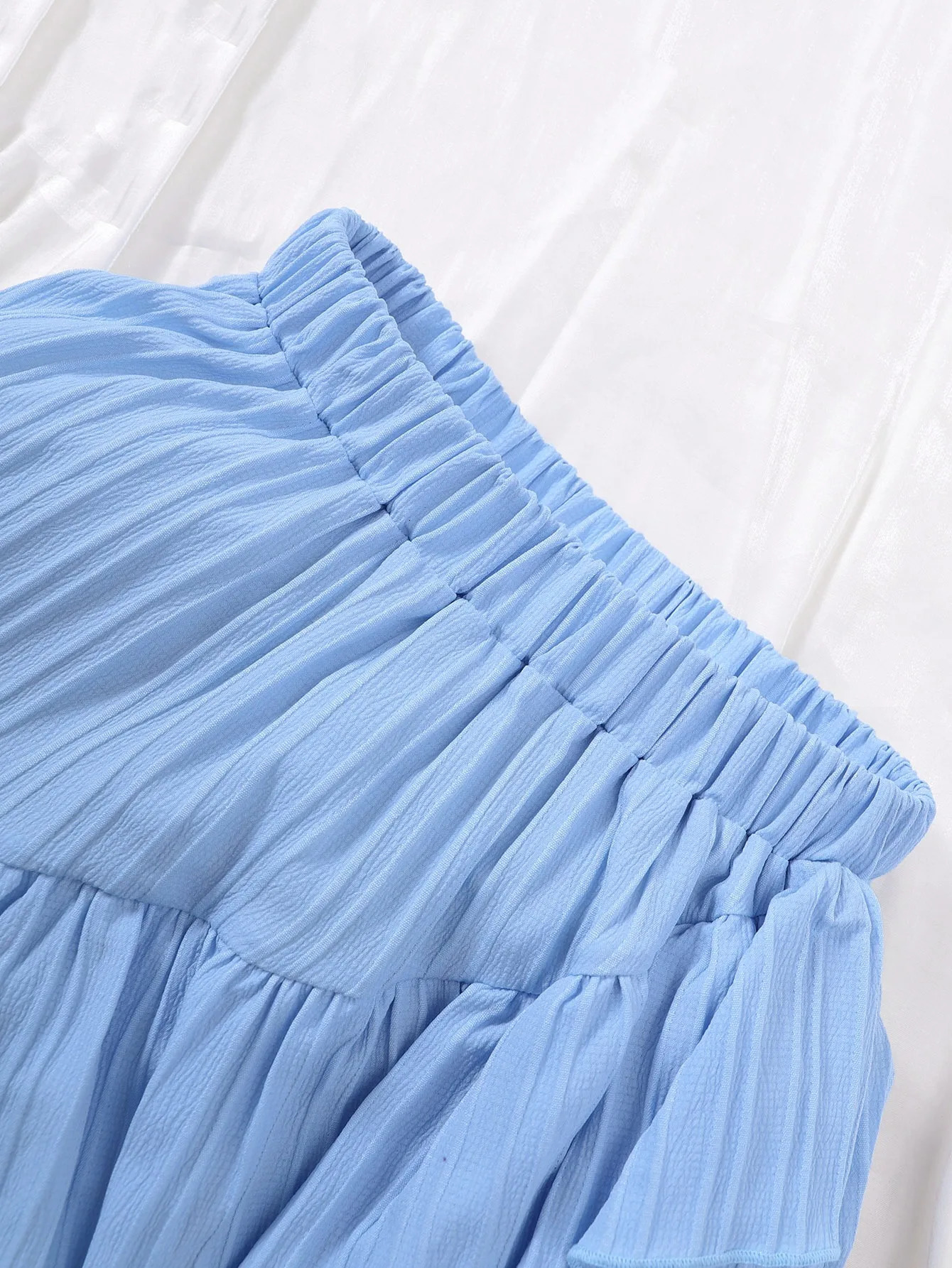 Childrens girls summer princess costume set long sleeved solid color topshort sweetheart party dress suitable for children aged 812 250325z