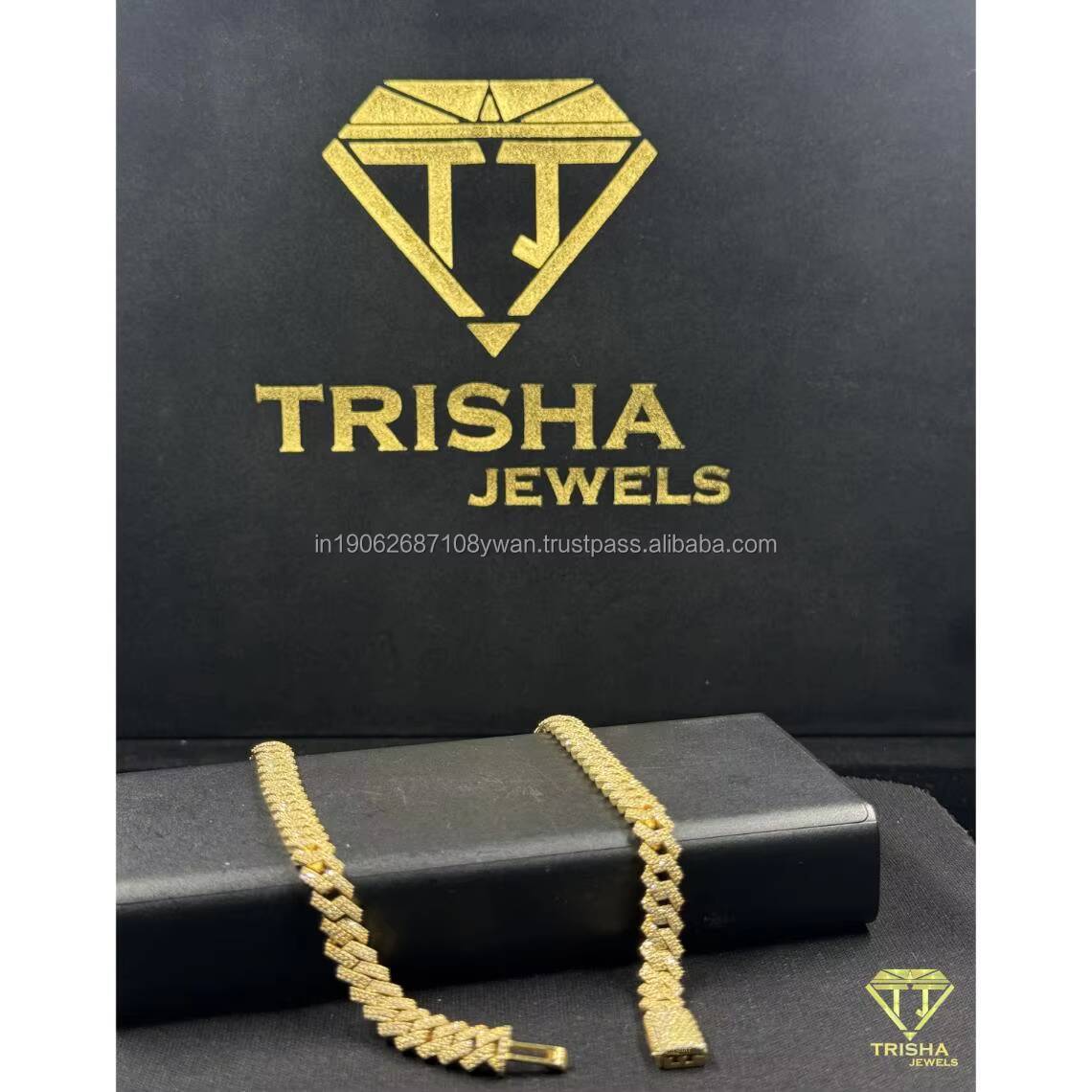 Genuine VVS Moissanite Diamond Cuban Link Necklace 925 Sterling Silver Test Approved chain for Men