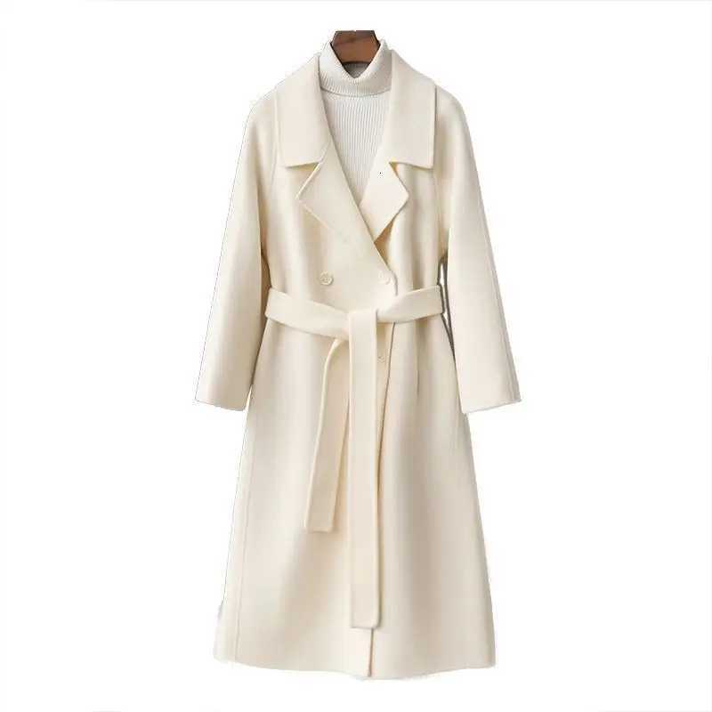 25ss new product 100 sheep wool doublesided woolen coat autumn style simple slim fit womens woolen jacketT251101