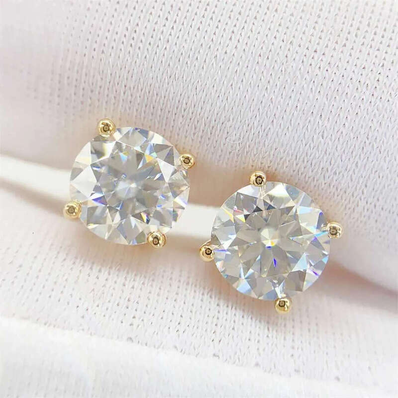 Hot Selg Top Quality Stud Earring Pass Dia Tester Screw Back Hip Hop 10K Solid Gold Earrings Moissanite Jewelry