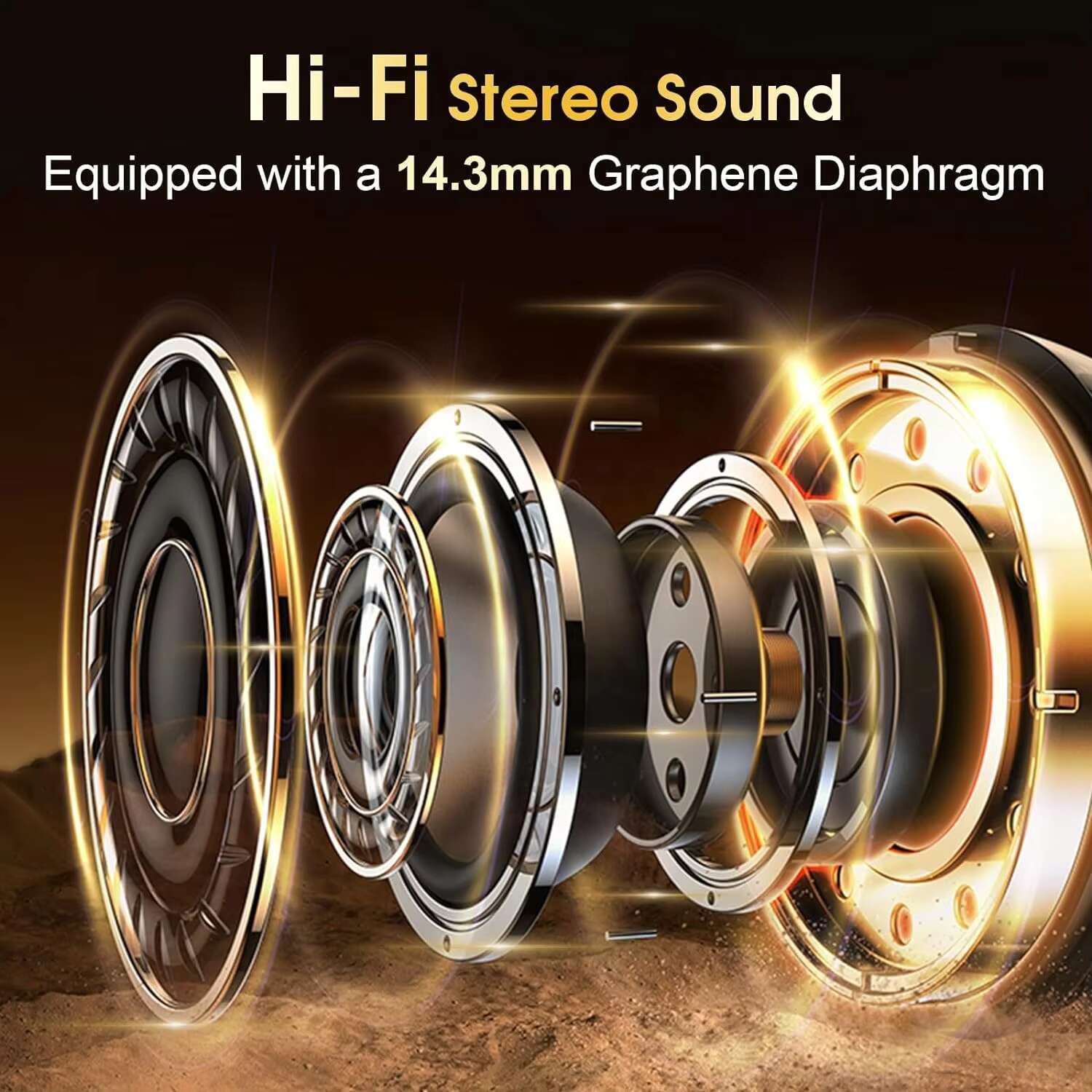Wireless 75hrs BT 5.3 Headphone Sports Earbuds Stereo Deep Bass ENC Noise Cancelg Earphone for Workout/Running HD65