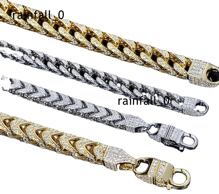 Franco VVS Moissanite Diamond Chain 925 Sterling Silver Necklace Iced Out Hip Hop Jewelry Gift for Her