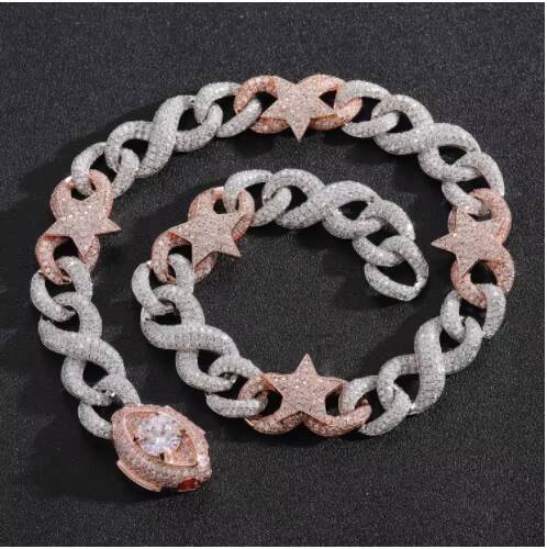 10k Gold Moissanite Miami Cuban Link Chain Necklace Gold Plated White Star Diamond DHL Depend on Design Round Brilliant Cut