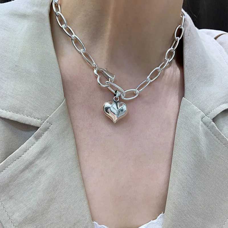 925 sterling silver bracelet heart lock love punk geometry womens fashion jewelry gift pendant wholesale Y250329