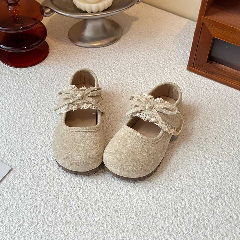 Fashion Girls Leather Shoes Sweet Spring Autumn Children Ruffled Edge Flat Shoes Elegant School Kids Causal Princess Shoes SoftT251101