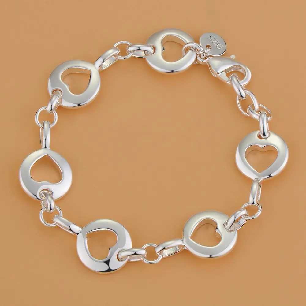 925 sterling silver bracelet heart-shaped high-quality romantic chain mens fashion engagement party wedding jewelry gift Y250329