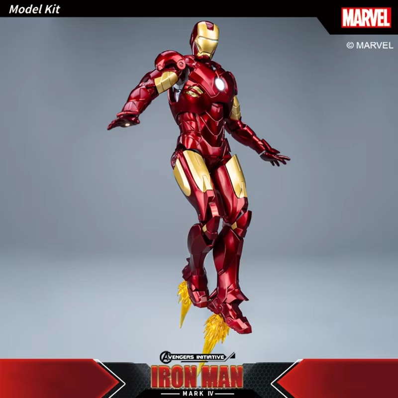 Fondjoy Marvel Avengers Iron Man MK4 1/12 Scale ABS Action Figure, Movable Joints Collectible Model Kit for Boys Adult Collectors, Birthday Gifts