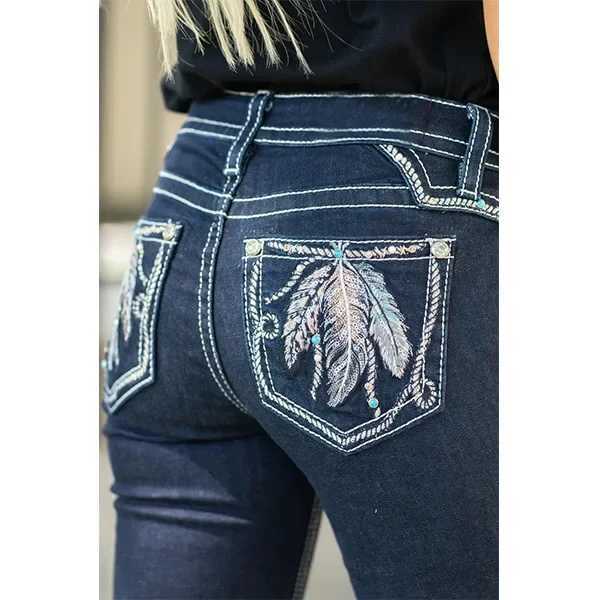 Jeans Women Long Pants Denim Pant Straight Trousers Elegant Splice Slim Fit Casual Simple Regular Solid Autumn Winter 2024 J251031