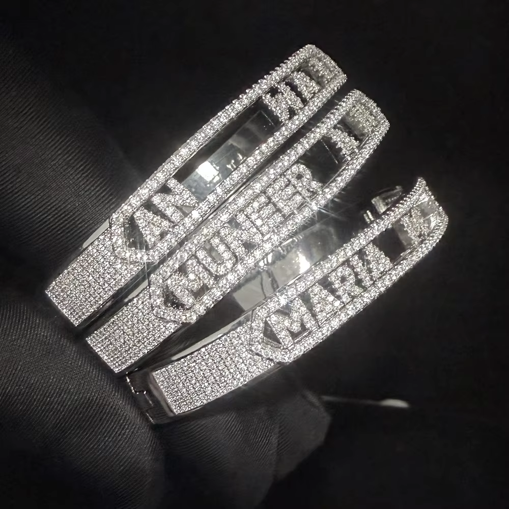 Custom Name Letter Bracelet Zircon Removable Letters Bangle Women DIY Custom Jewelry 26 Alphabet Personalized For Women
