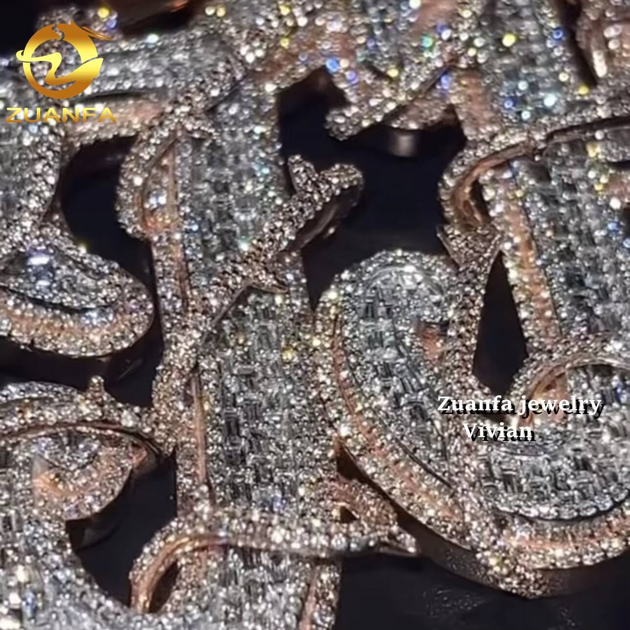 Custom Hip Hop Pendant Luxury Iced Out VVS Moissanite Siler 925 Fashion Custom Letter Pendant