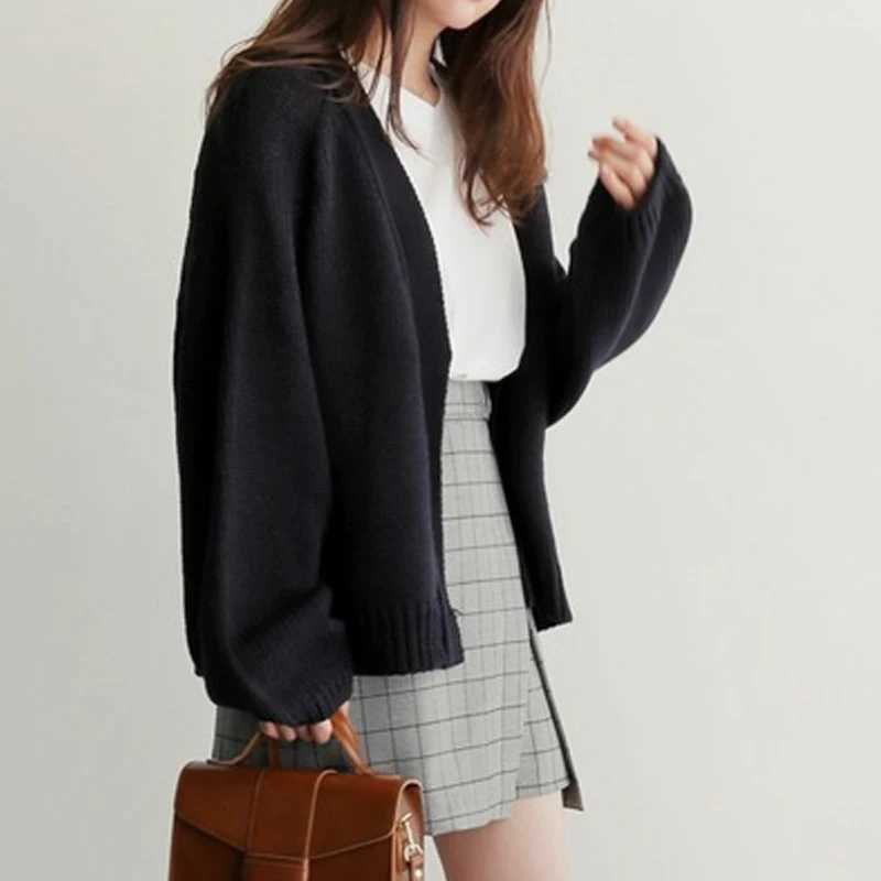 1pcs Women Vintage Loose Sweaters Jacket Female Long Sleeve Knitted Cardigans Ladies Korean Style Long Sleeve Tops Student CoatsT251101