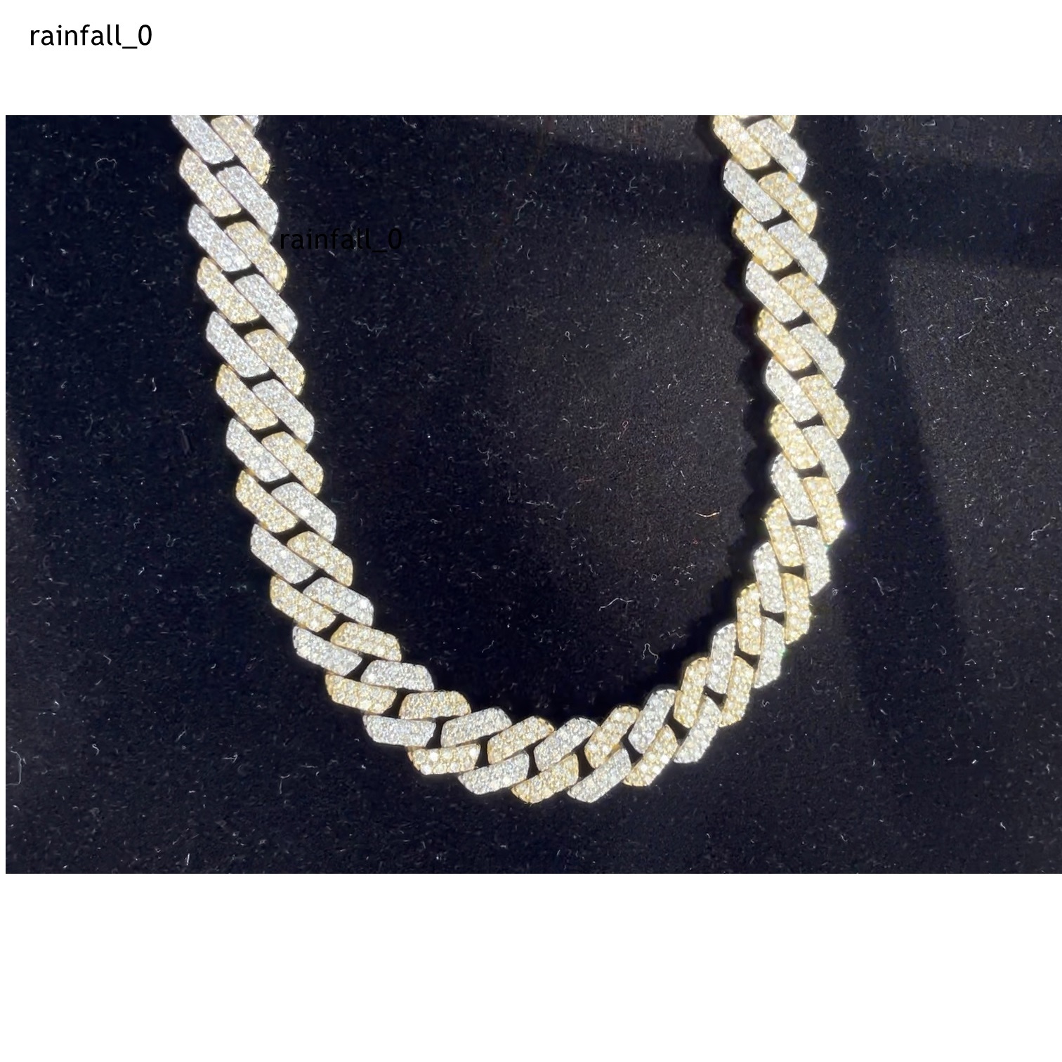Premium Quality Two Tone Cuban Link Chain in 925 Sterling Silver with VVS D Color Moissanite Available for Export Price
