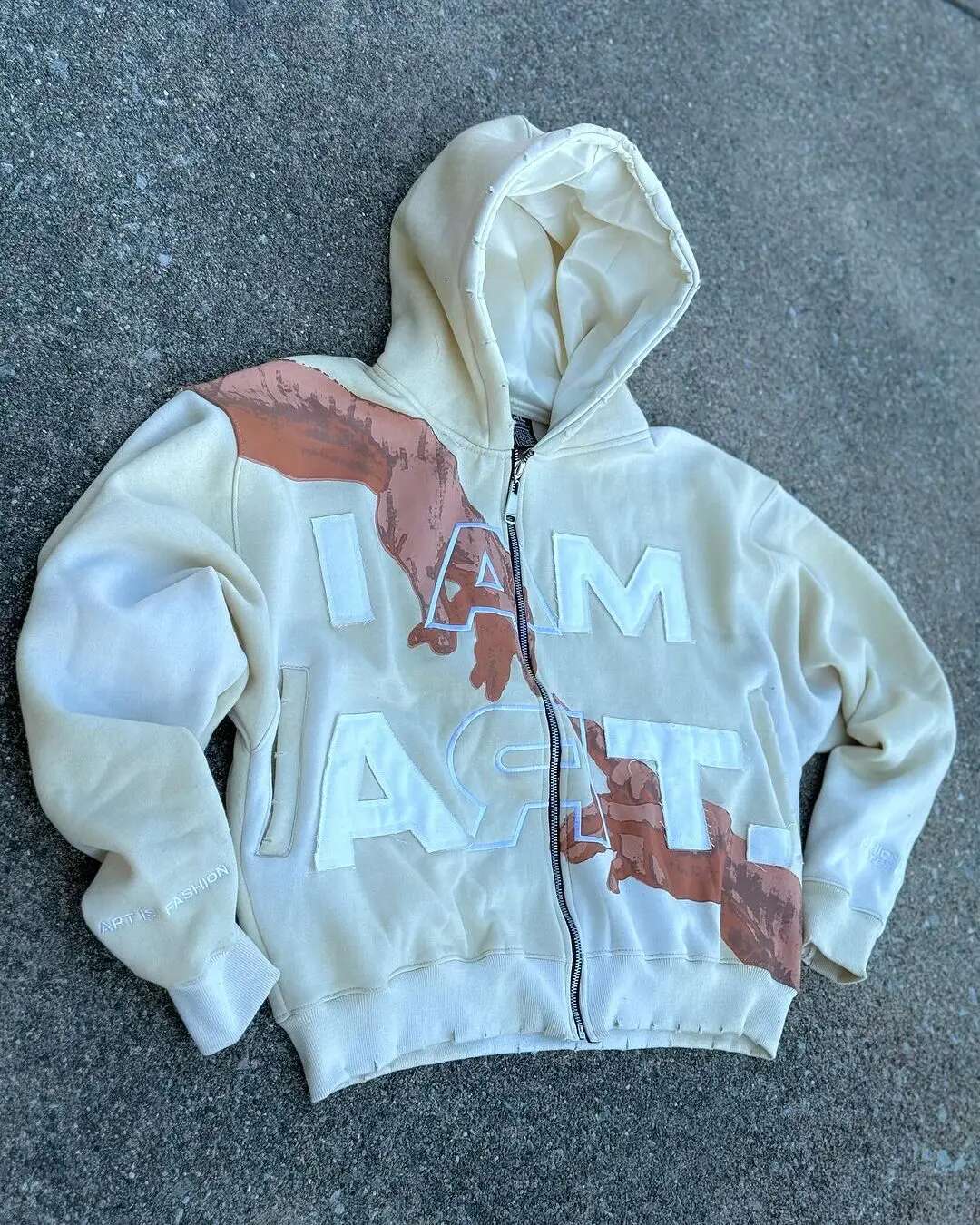 Hip-Hop Trendy Streetwear Y2k Haruku American Retro Letter Print Zipper Hoodie Men's Punk Casual Colorful Oversized Sweatshirt