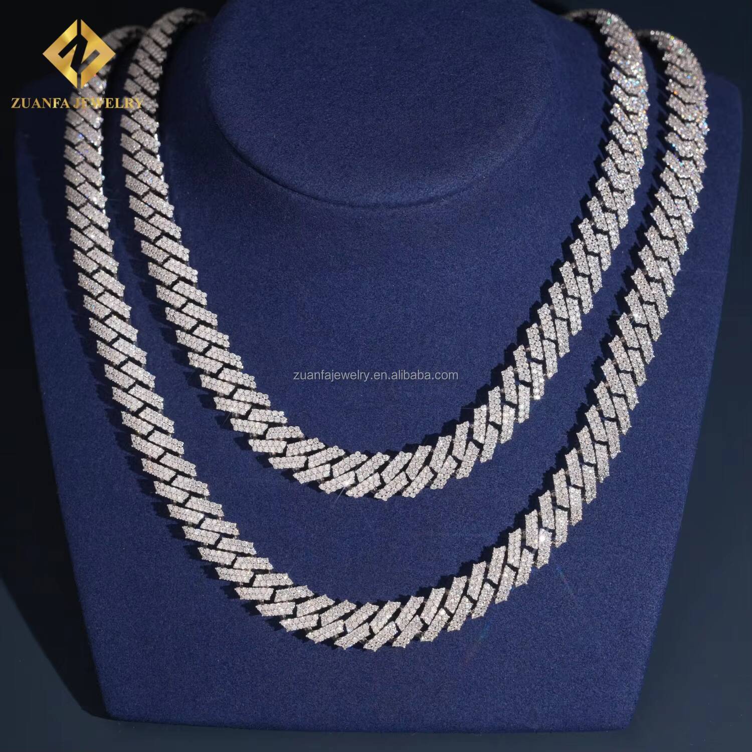 In USA Warehouse Iced Out Hip Hop Silver S925 12mm FL Moissanite Diamond GRA Certificate Miami Cuban Chain Bracelet Man Style