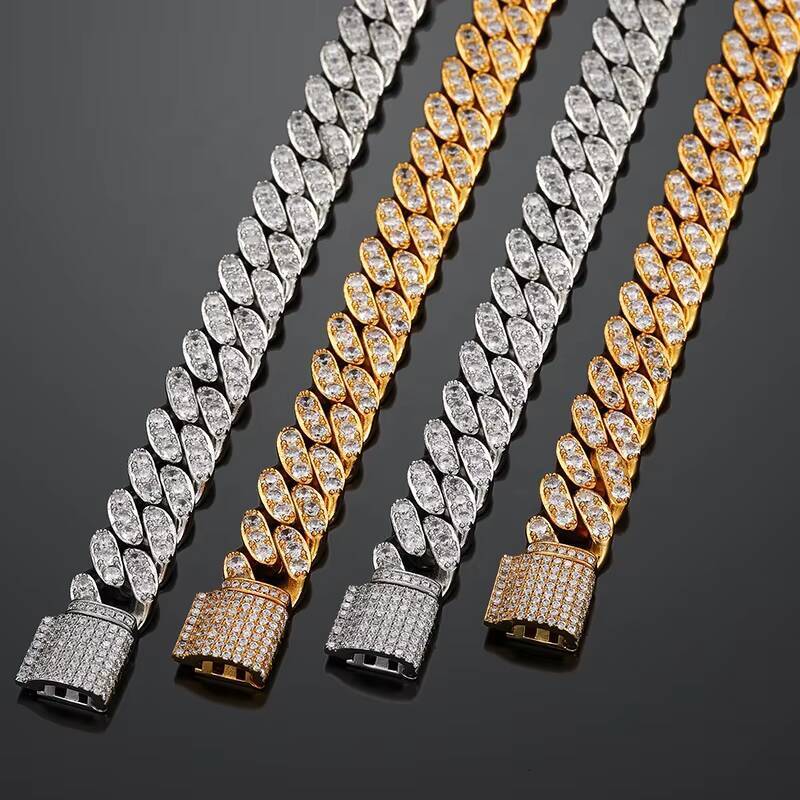 New Design Fine Jewelry Hip Hop Iced Out MoissaniteMoissanite Cuban Link Chain Necklaces